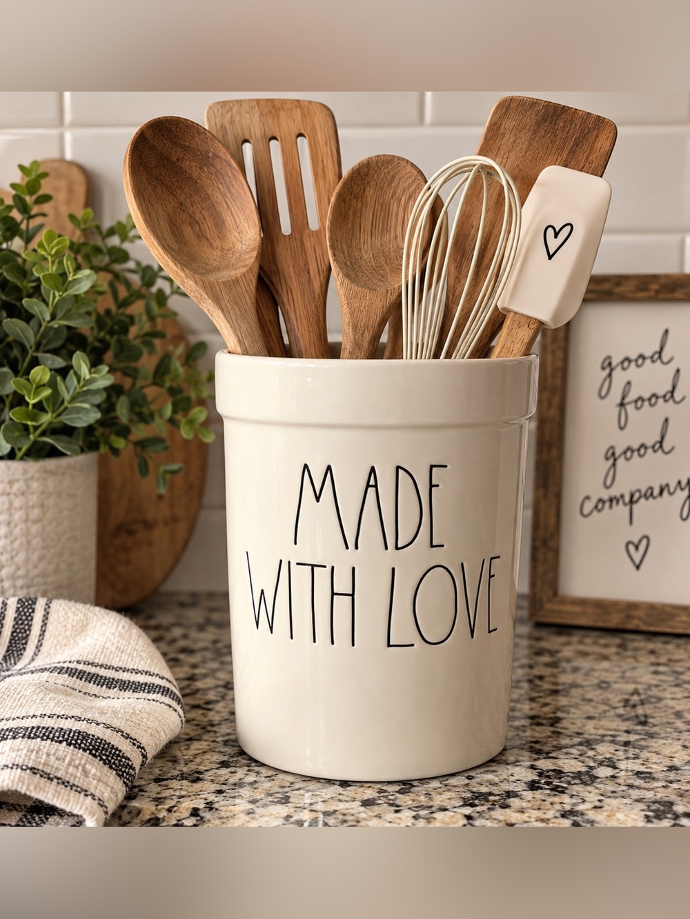 Rae Dunn Made With Love Utensil Crock Artisan Collection